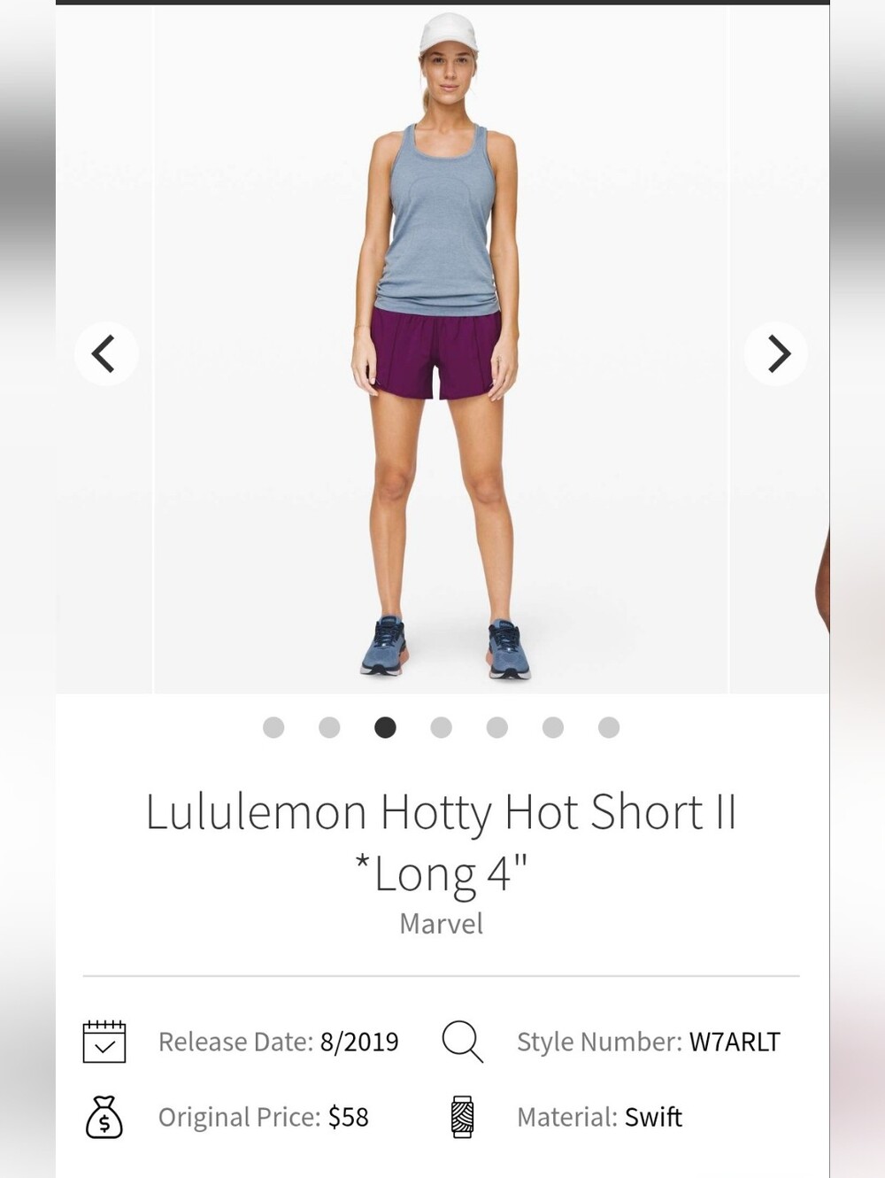 lululemon athletica Hotty Hot Short II Long 4" - Marvel Purple Sz 8